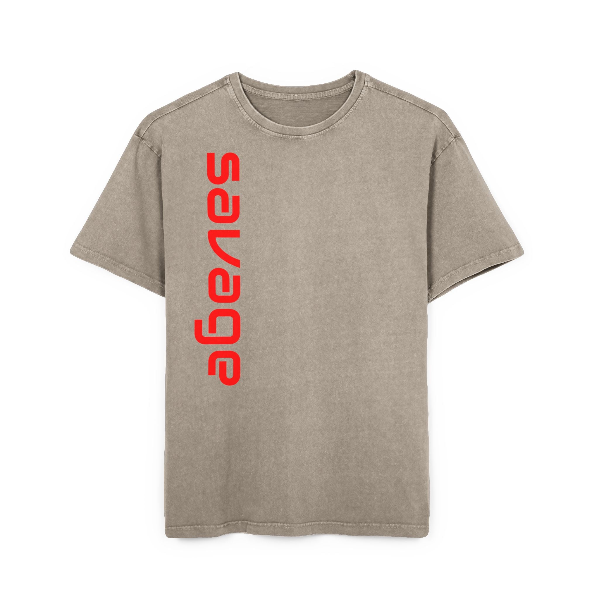 Savage Acid Washed Oversize Tee - Stay Wild and Free