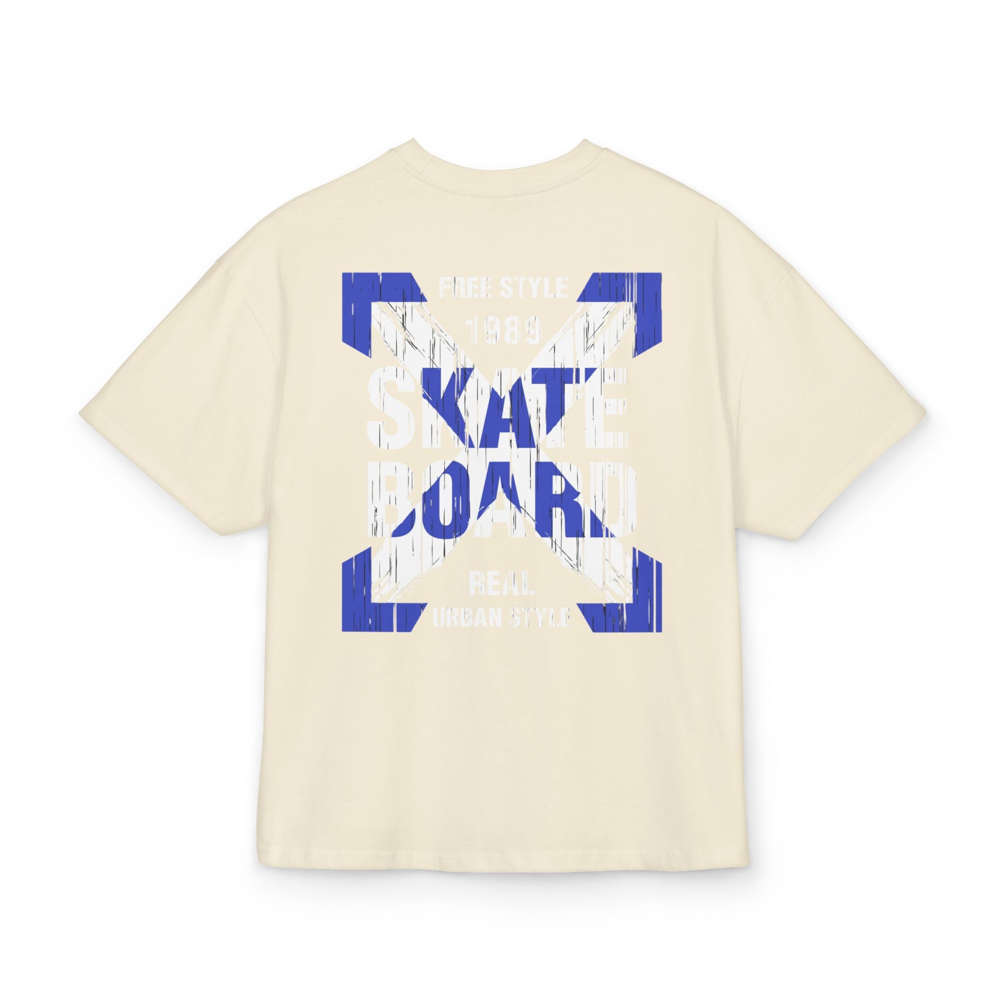 Skateboard Graphic Box Tee Dropped Shoulder Design - Unisex Heavy Cotton T-Shirt