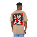 Savage Acid Washed Oversize Tee - Stay Wild and Free