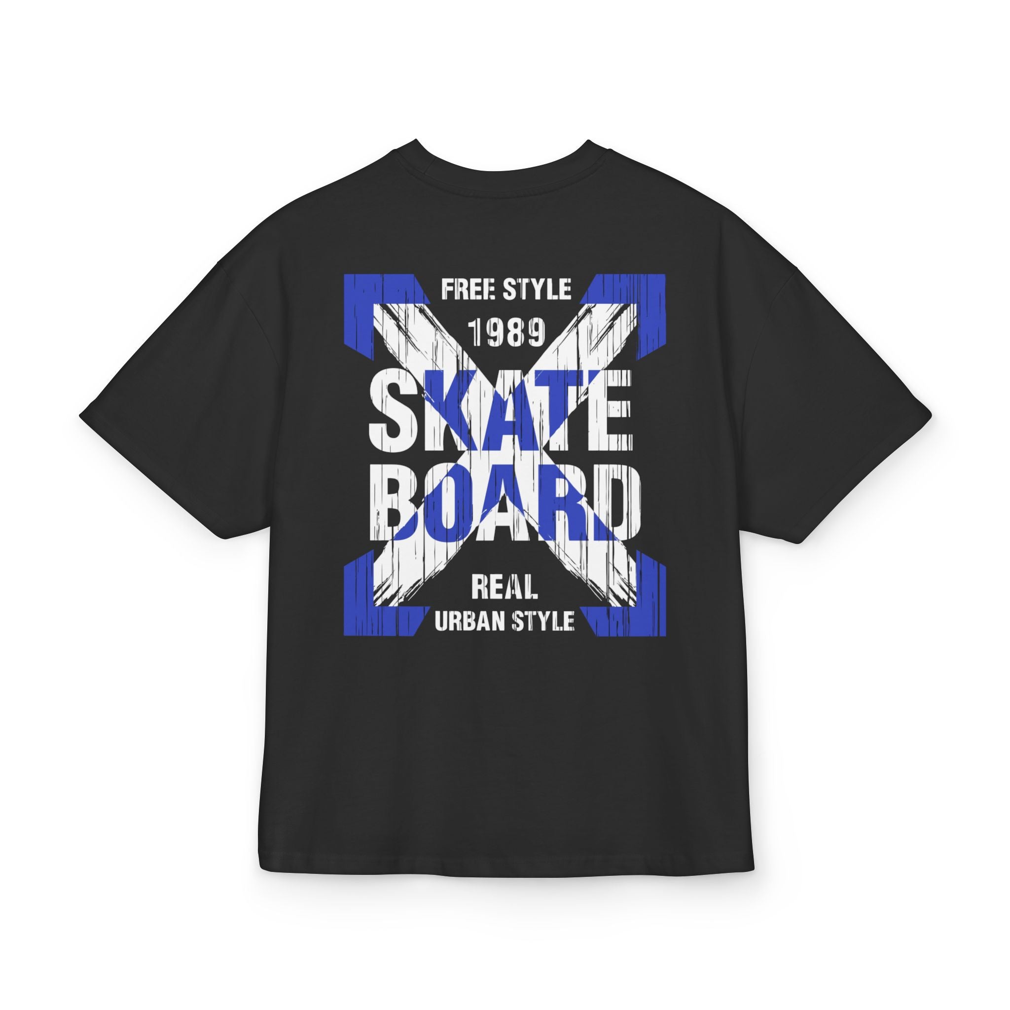 Skateboard Graphic Box Tee Dropped Shoulder Design - Unisex Heavy Cotton T-Shirt