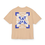 Skateboard Graphic Box Tee Dropped Shoulder Design - Unisex Heavy Cotton T-Shirt