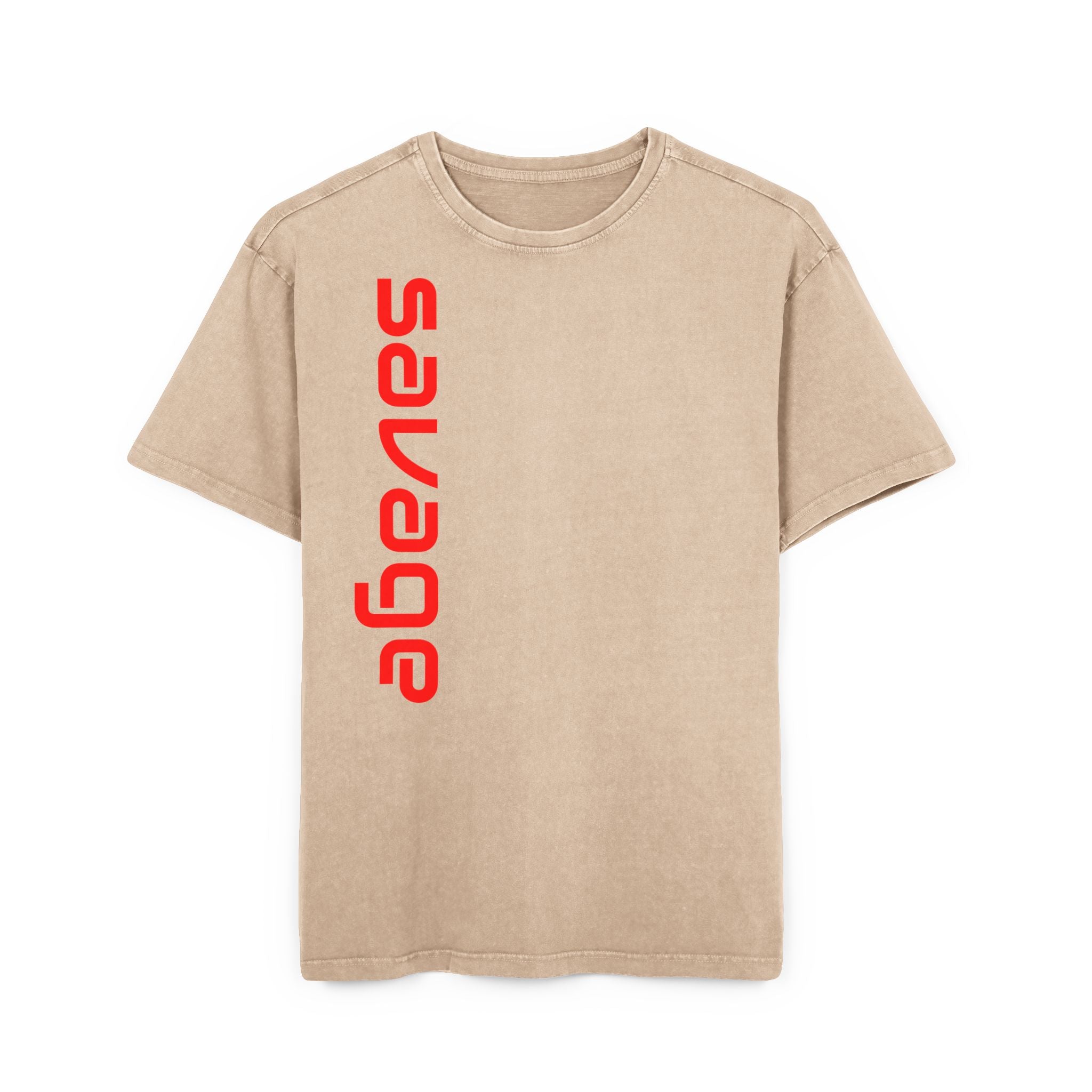 Savage Acid Washed Oversize Tee - Stay Wild and Free