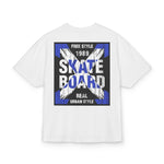 Skateboard Graphic Box Tee Dropped Shoulder Design - Unisex Heavy Cotton T-Shirt