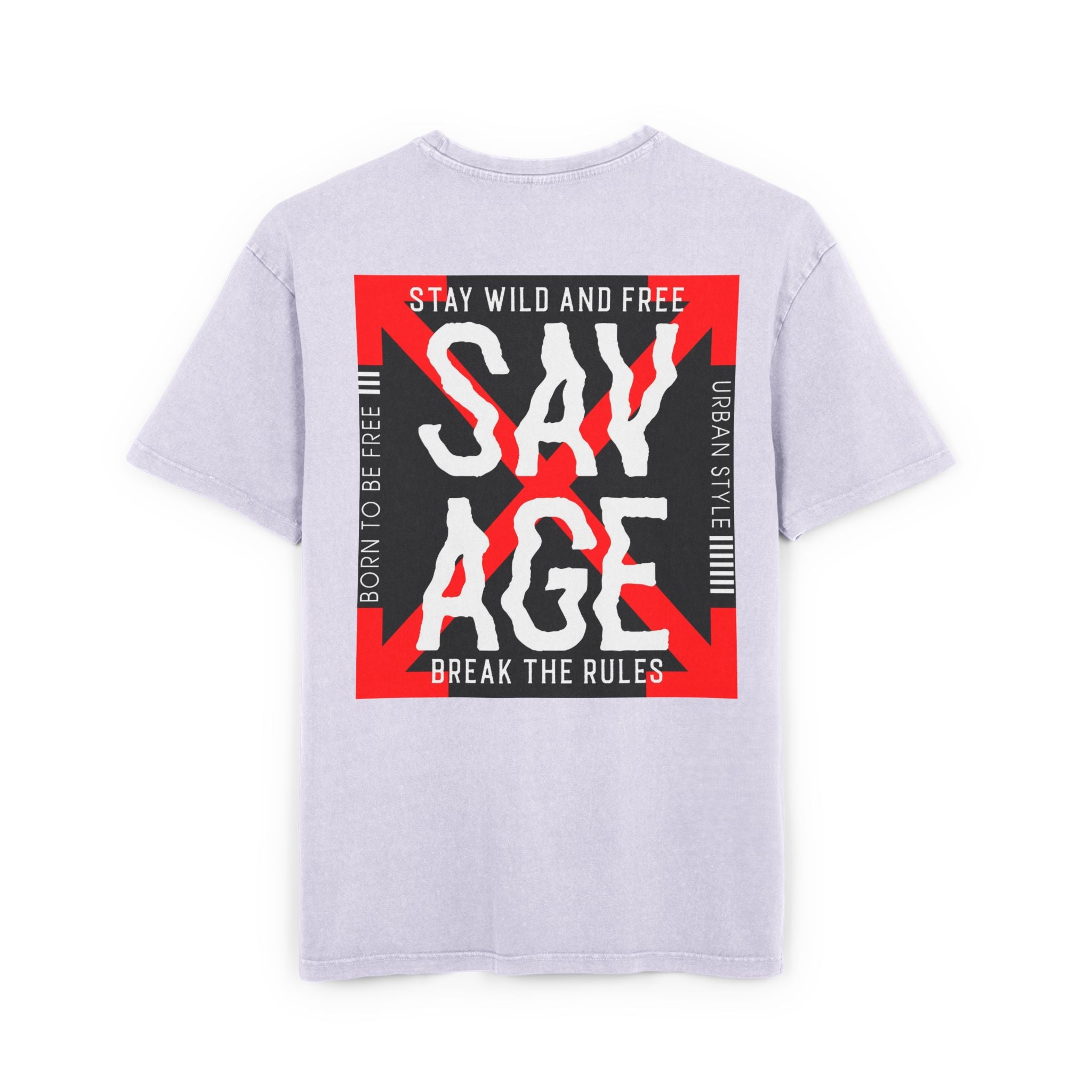 Savage Acid Washed Oversize Tee - Stay Wild and Free