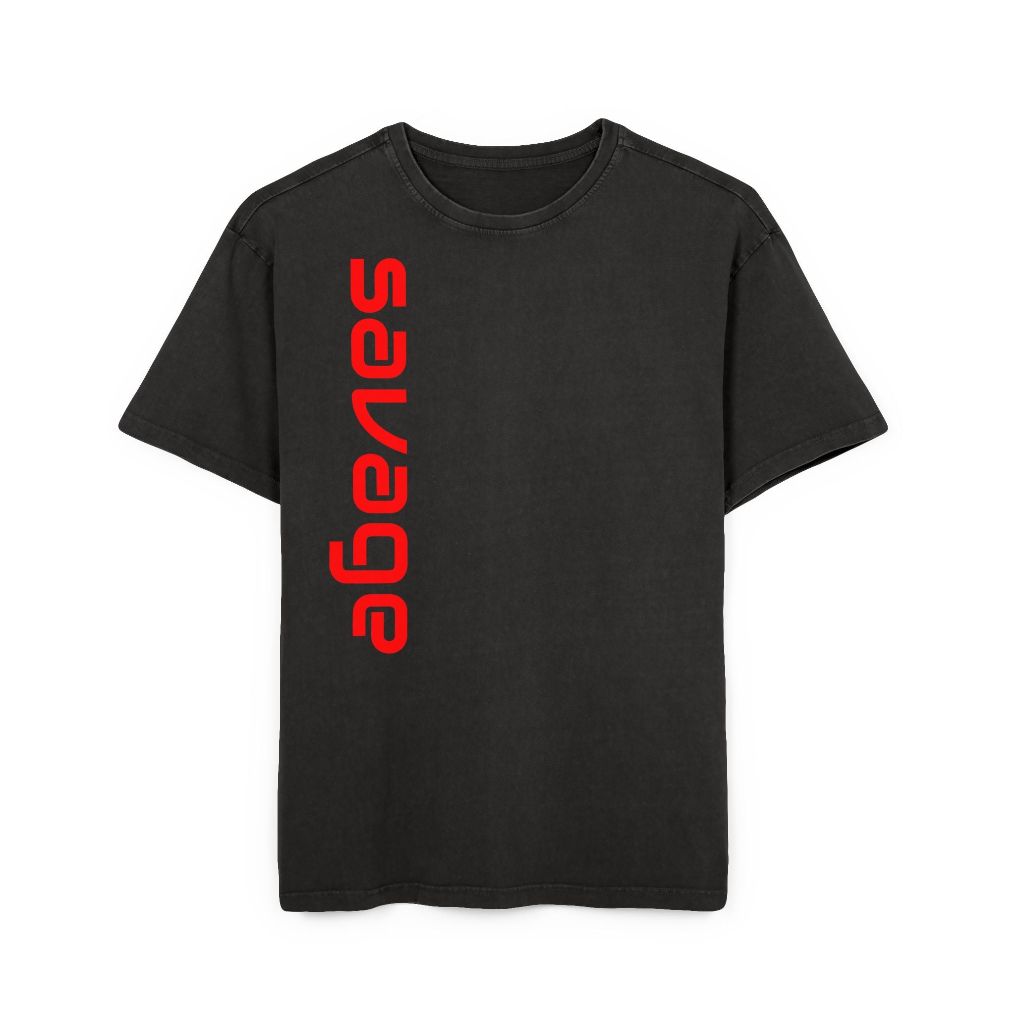 Savage Acid Washed Oversize Tee - Stay Wild and Free