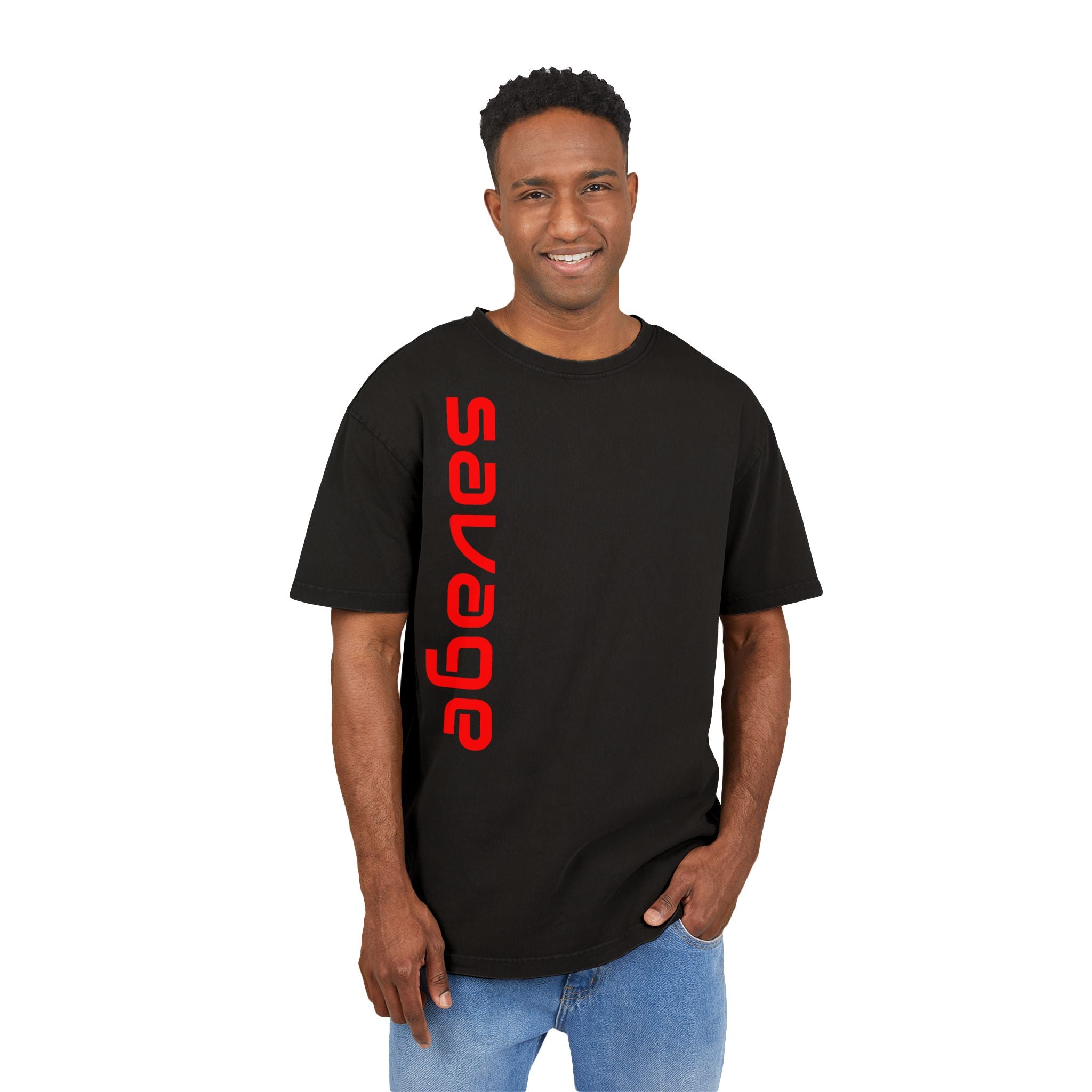 Savage Acid Washed Oversize Tee - Stay Wild and Free