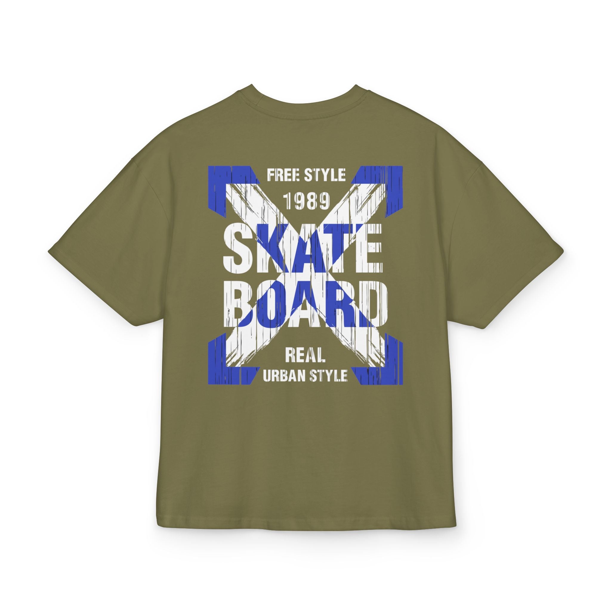 Skateboard Graphic Box Tee Dropped Shoulder Design - Unisex Heavy Cotton T-Shirt