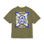 Skateboard Graphic Box Tee Dropped Shoulder Design - Unisex Heavy Cotton T-Shirt