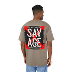 Savage Acid Washed Oversize Tee - Stay Wild and Free