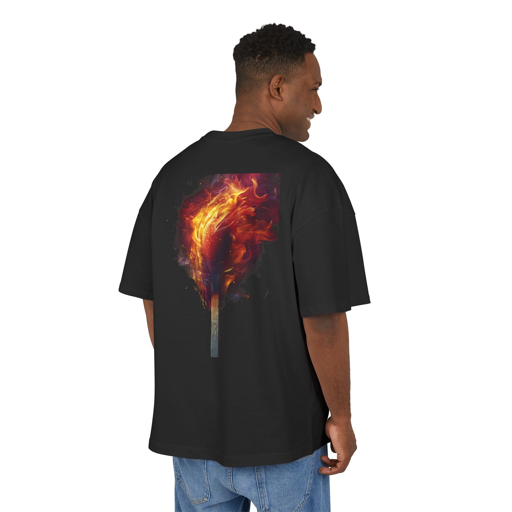 Unisex Oversize Graphic Box Tee-Firestarter