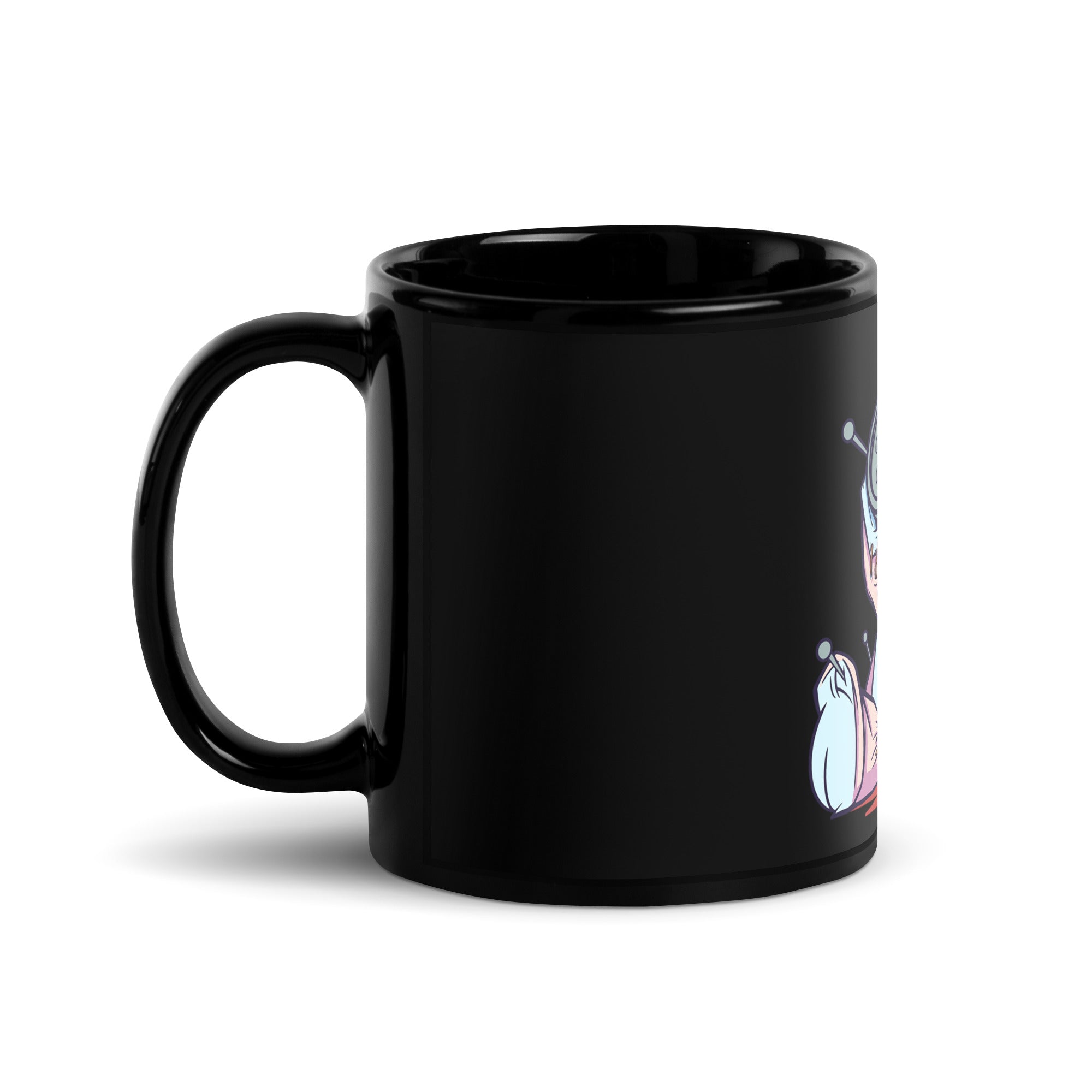 "Morning Vibe" Black Glossy Mug