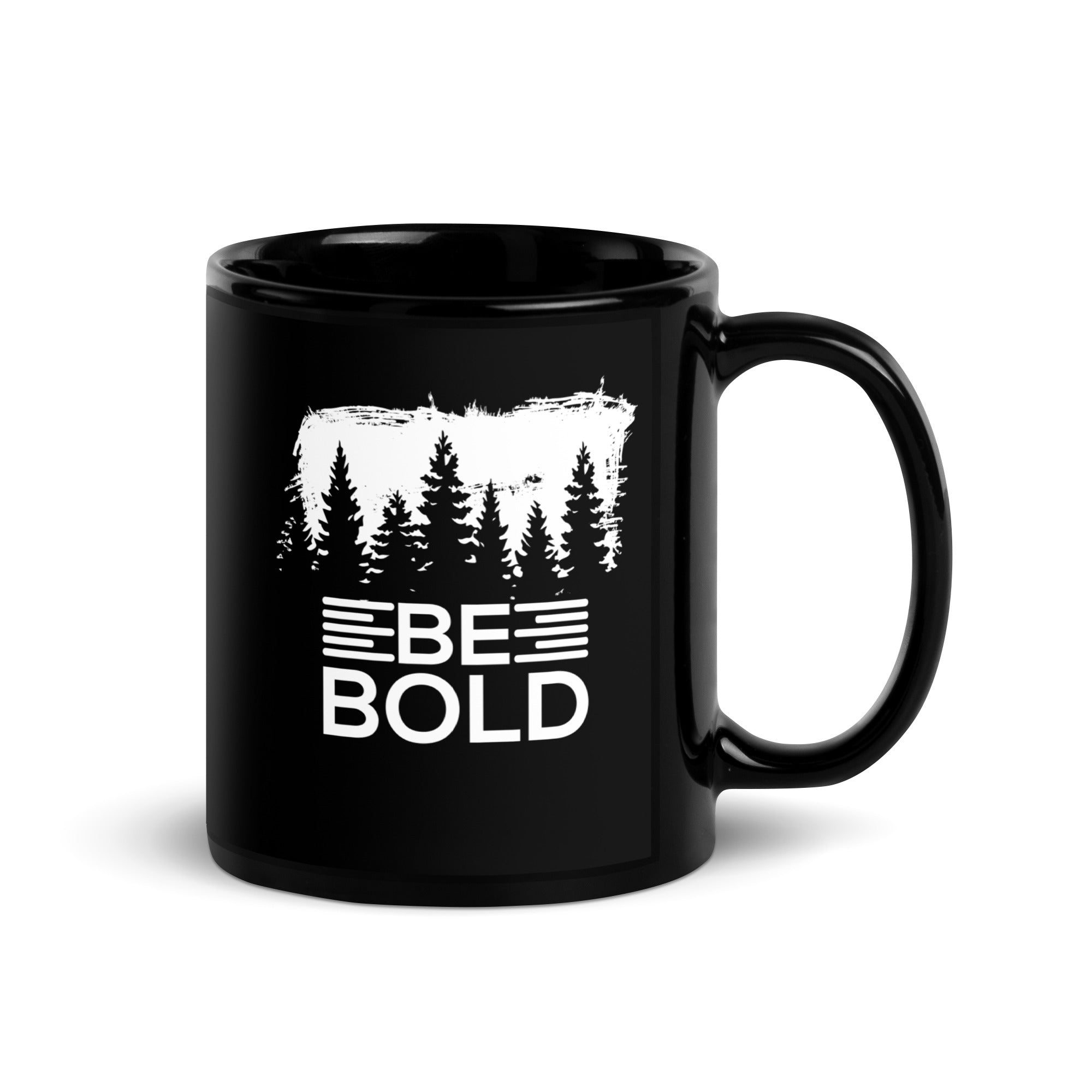 "BE BOLD" Black Glossy Mug