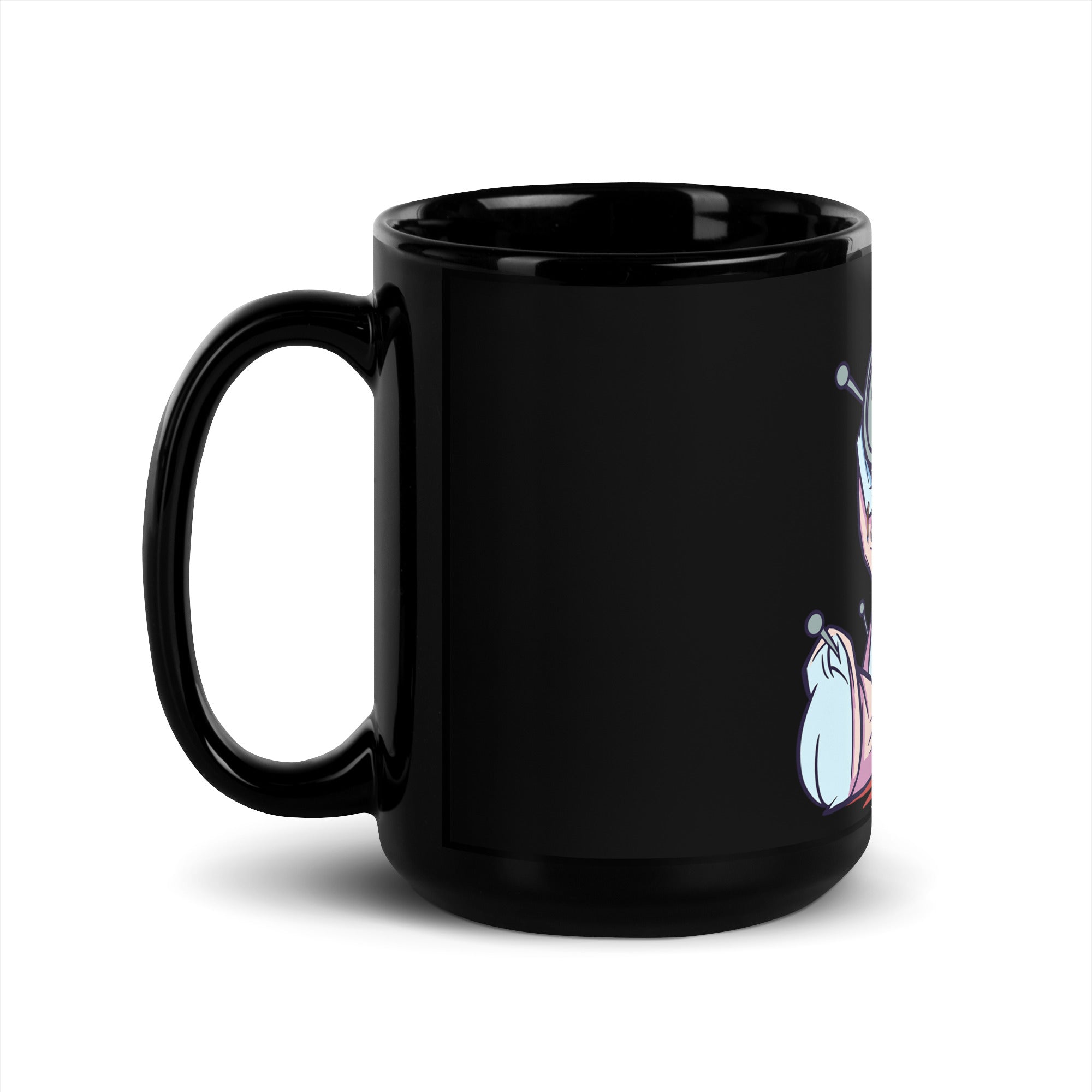 "Morning Vibe" Black Glossy Mug